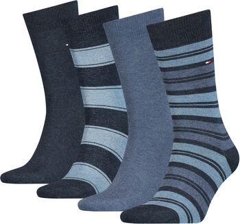 Tommy Hilfiger Stripe Sock férfi zokni, 4-es csomag ajándékdobozban